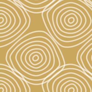 Concentric circles on mustard yellow