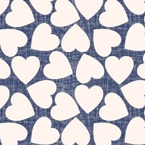 Heart Linen textured_Blue 