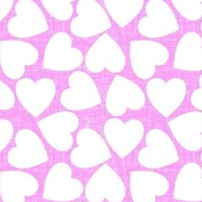 Heart linen texture_Bright Pink