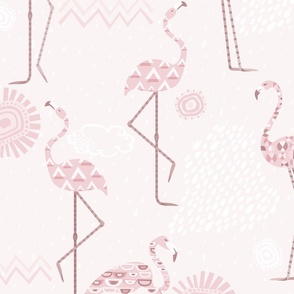 Flamingo Vibes Monochrome Pink - XL