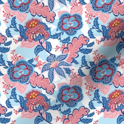 Blue Pink Chintz Small Scale