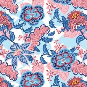 Blue Pink Chintz Small Scale