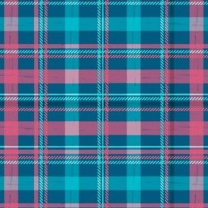 Fuchsia Teal Plaid Small Scale