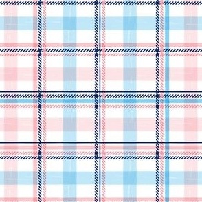 Pastel Blue Pink Plaid Small Scale