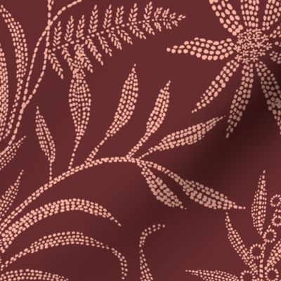 Dotted Australian Floral (Deep Red)