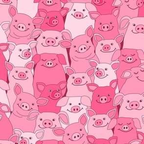 235 Pink Pig Crowd