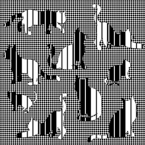Eclectic Cats On Polka Dots - Optical Illusion - Halloween small