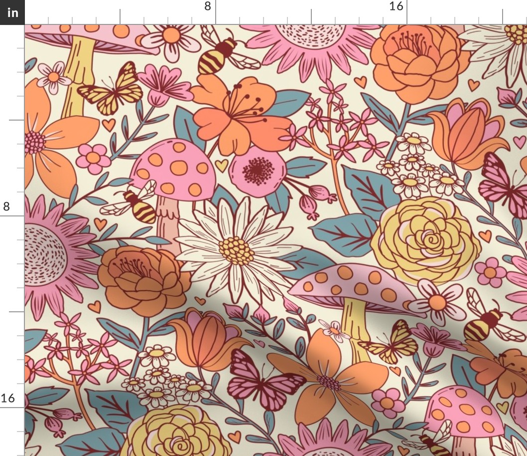 70's  floral fantasy large scale