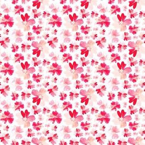 6" Blush and pink watercolor floral wallpaper and fabric