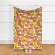 Happy-Sleeping-Apples---L---Retro-ORANGE-PINK-YELLOW---LARGE