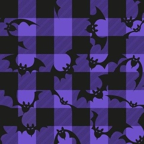 Normal scale • Halloween tartan bats black & purple