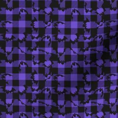 X-small scale • Halloween tartan bats black & purple