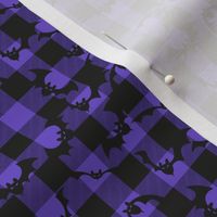 X-small scale • Halloween tartan bats black & purple