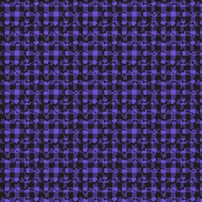 X-small scale • Halloween tartan bats black & purple