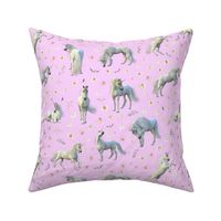 white unicorn pink floral pink bg