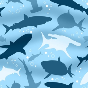 Blue Frenzy Sharks - Large Scale