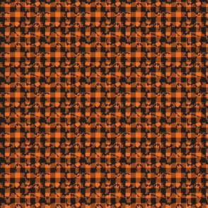 X-small scale • Halloween tartan bats black & orange