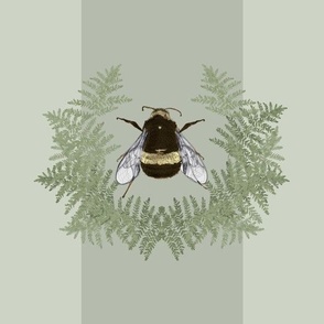 Bee Stripes Sage Green w Fern-01