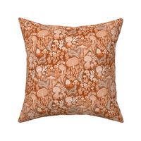 Magical Mushroom Monochromatic Rust brown fall colors Small scale