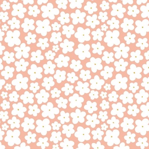 Simple Daisy|| Daisy Age Collection || white daisies on pink by Sarah Price
