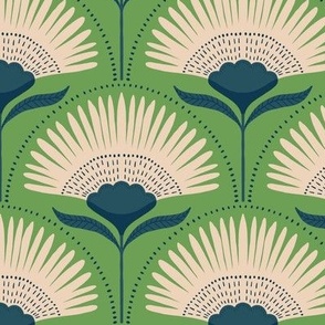 medium - aara palm floral - lime