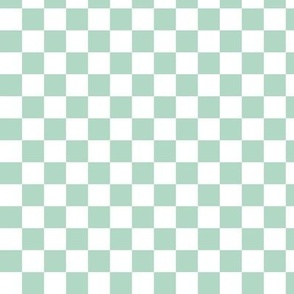 Vintage checkered boho design geometric gingham block racer check print plaid checkerboard 50's mint green white dinner