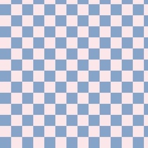 Vintage checkered boho design geometric gingham block racer check print plaid design periwinkle blue blush nude 