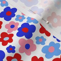 Floral Red white and blue