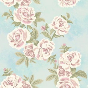 Retro Floral: Vintage Rose Garden Jumbo by Brittanylane