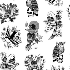 Tattoo Birds (Toile de Jouy)