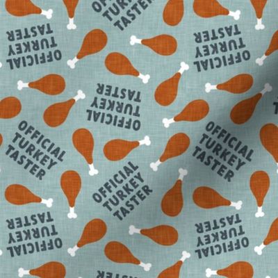 Official Turkey Taster - Turkey Leg - Dog Fall Fabric - dusty blue - LAD22