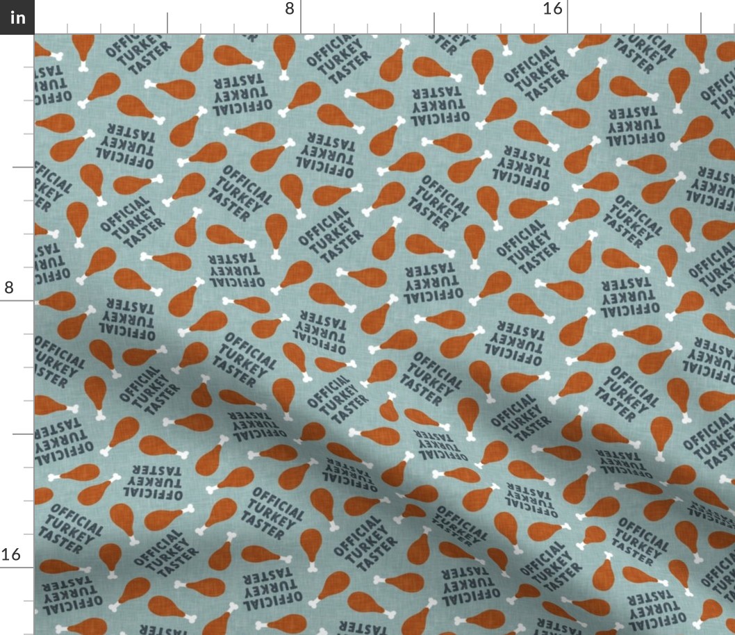 Official Turkey Taster - Turkey Leg - Dog Fall Fabric - dusty blue - LAD22