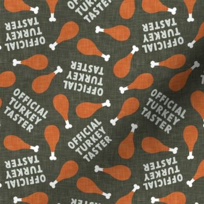 Official Turkey Taster - Turkey Leg - Dog Fall Fabric - olive  - LAD22