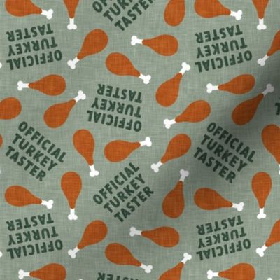 Official Turkey Taster - Turkey Leg - Dog Fall Fabric - sage - LAD22