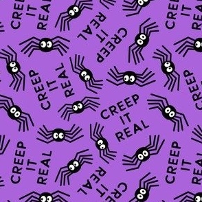 Creep it real - cute spiders halloween - purple - LAD22