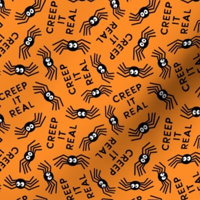 Creep it real - cute spiders halloween - orange - LAD22