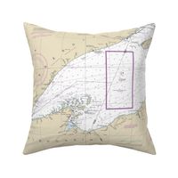 NOAA Lake Superior nautical chart #14961 (42x27" - fits one yard of narrower fabrics)