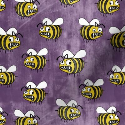 Zombees - Zombie Bee - yellow/purple Halloween - LAD22