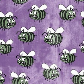 Zombees - Zombie Bee - Purple Halloween - LAD22