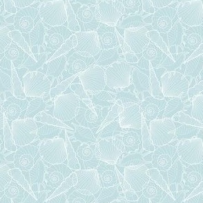 Shells summer // Normal Scale // Light Blue Background // Ocean Life // Underwater Life // Cotton // Summer Time