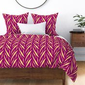 golden floating  leaves magenta  floral boho wallpaper living & decor current table runner tablecloth napkin placemat dining pillow duvet cover throw blanket curtain drape upholstery cushion duvet cover clothing shirt wallpaper fabric living home decor 
