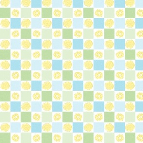 Cheery Checks Blue Green Yellow - Small