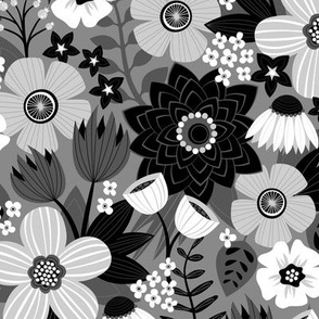 Monochrome Floral (Grays)