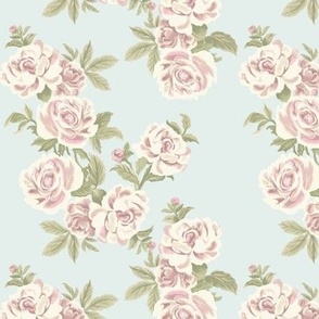 Victorian Rose Garden, Duck Egg Blue by Brittanylane