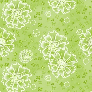 Lime Smoothie Meadow Flowers (18" repeat)