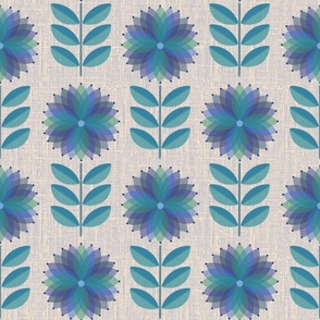 Shades of Blue Floral