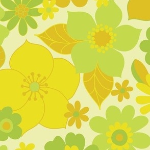 Sunshine garden - lime, Apple green and yellow - large