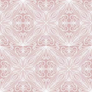 Baroque Deco White on Soft Pink