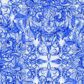 Ultraviolet Art Nouveau Botanical Tangle