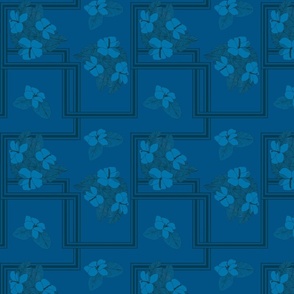 Tropical Flowers and Geometric Lines in Blue